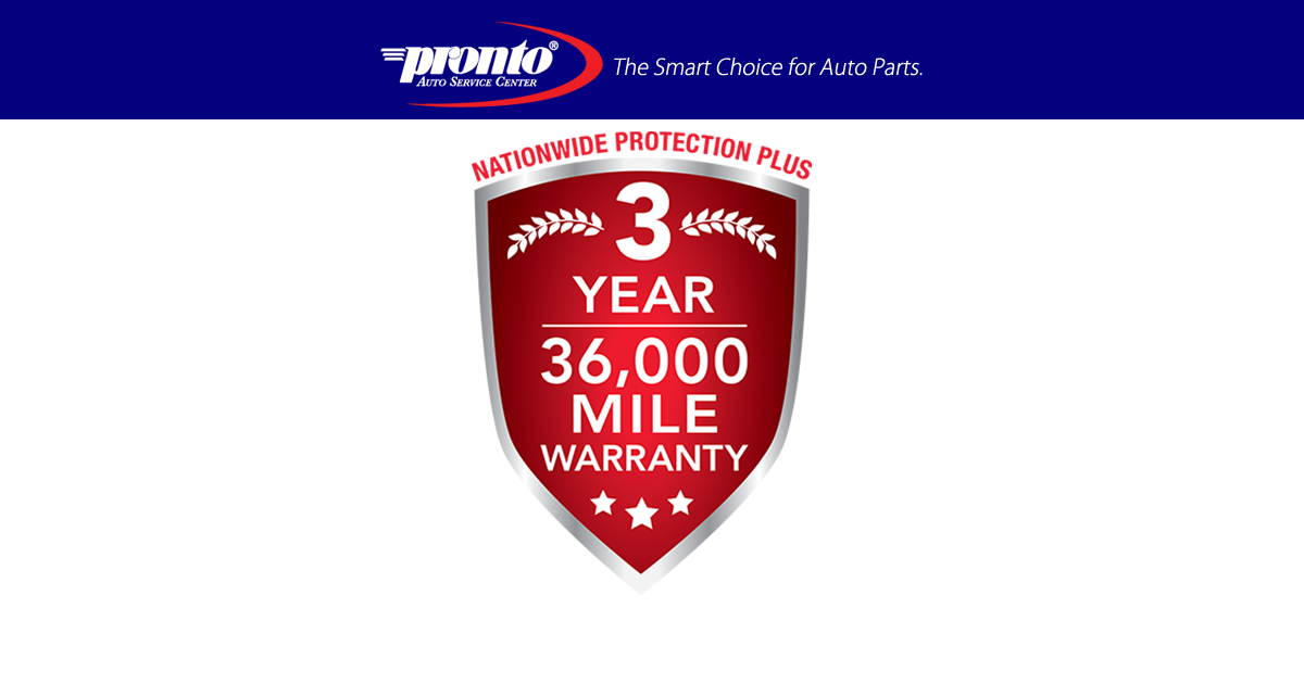 Pronto Car Care Nationwide Protection Plus – 3 Year / 36,000 Mile Warranty